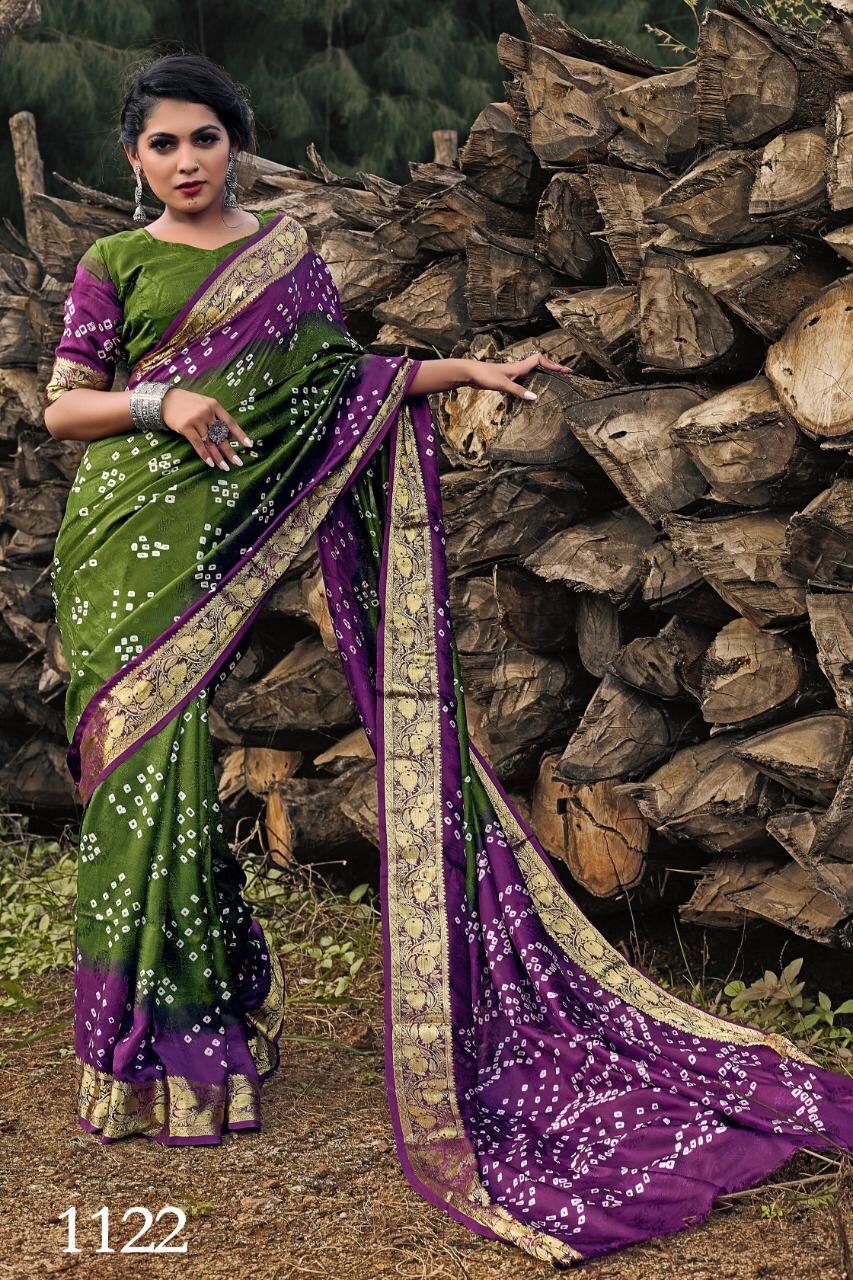 Silver Bandhej Latest Fancy Designer Festive Wear Saree Collection 